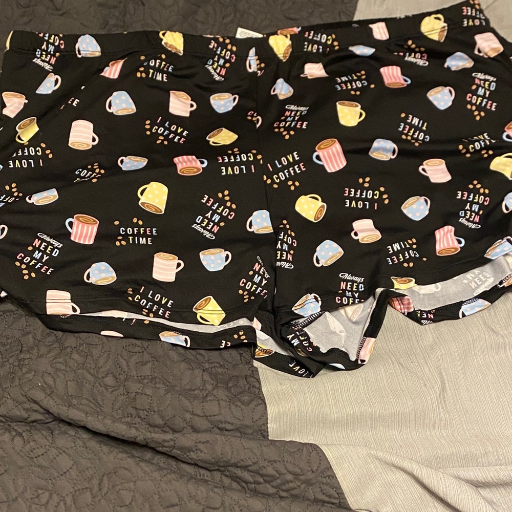 Gilligan & O'Malley Black Coffee Print Women's Pajama Shorts